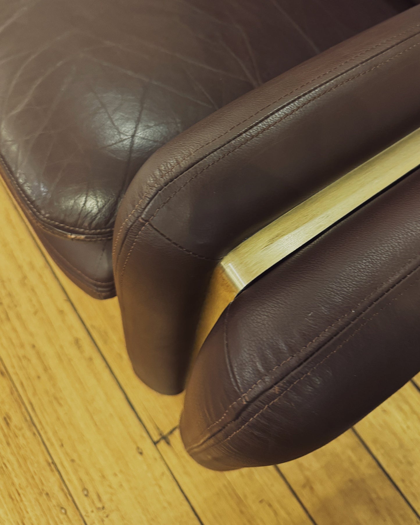 VINTAGE / 1970s Dark Brown Leather Sofas