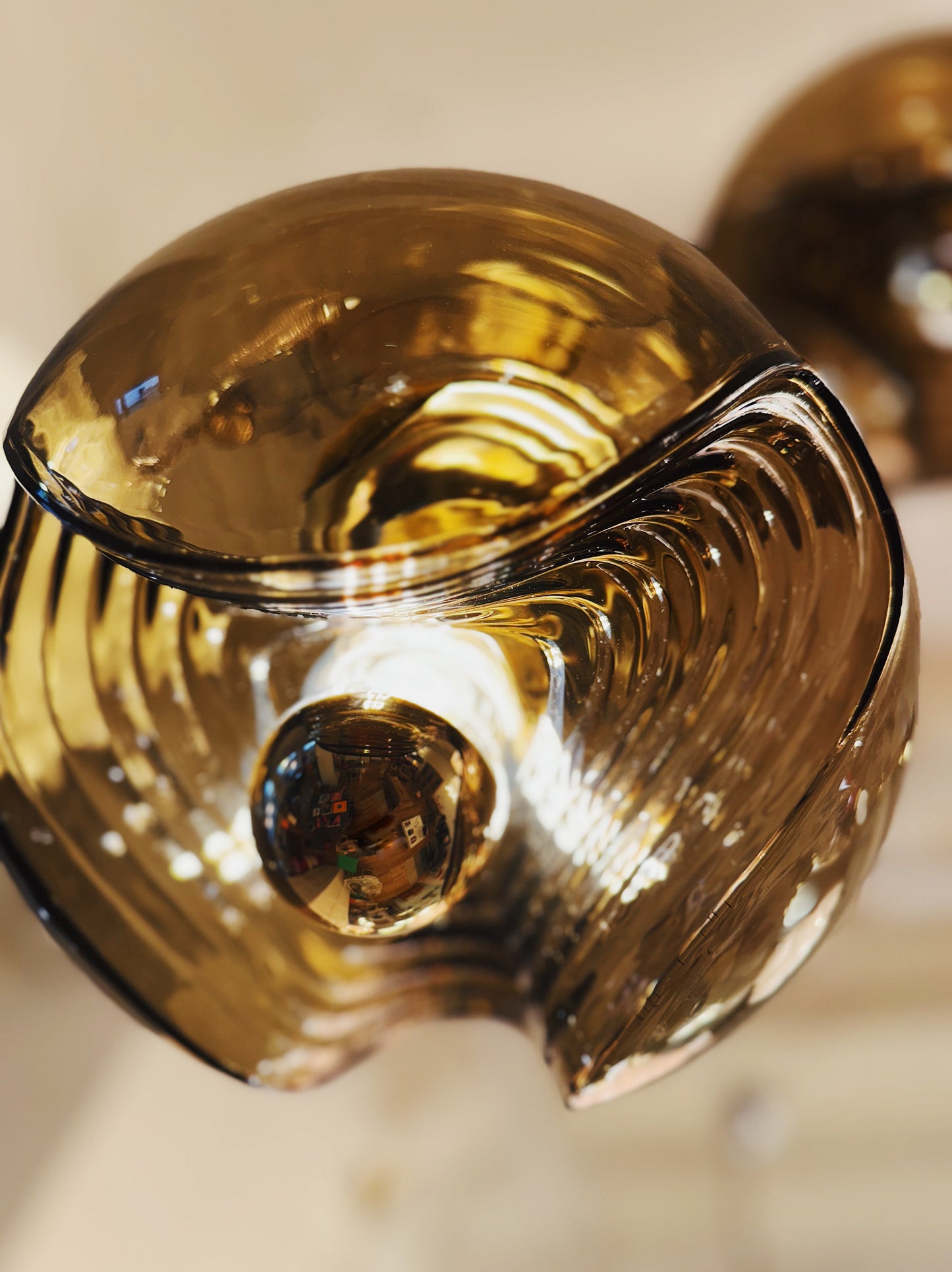 PEILL & PUTZLER / 1970s Wave Glass Pendant