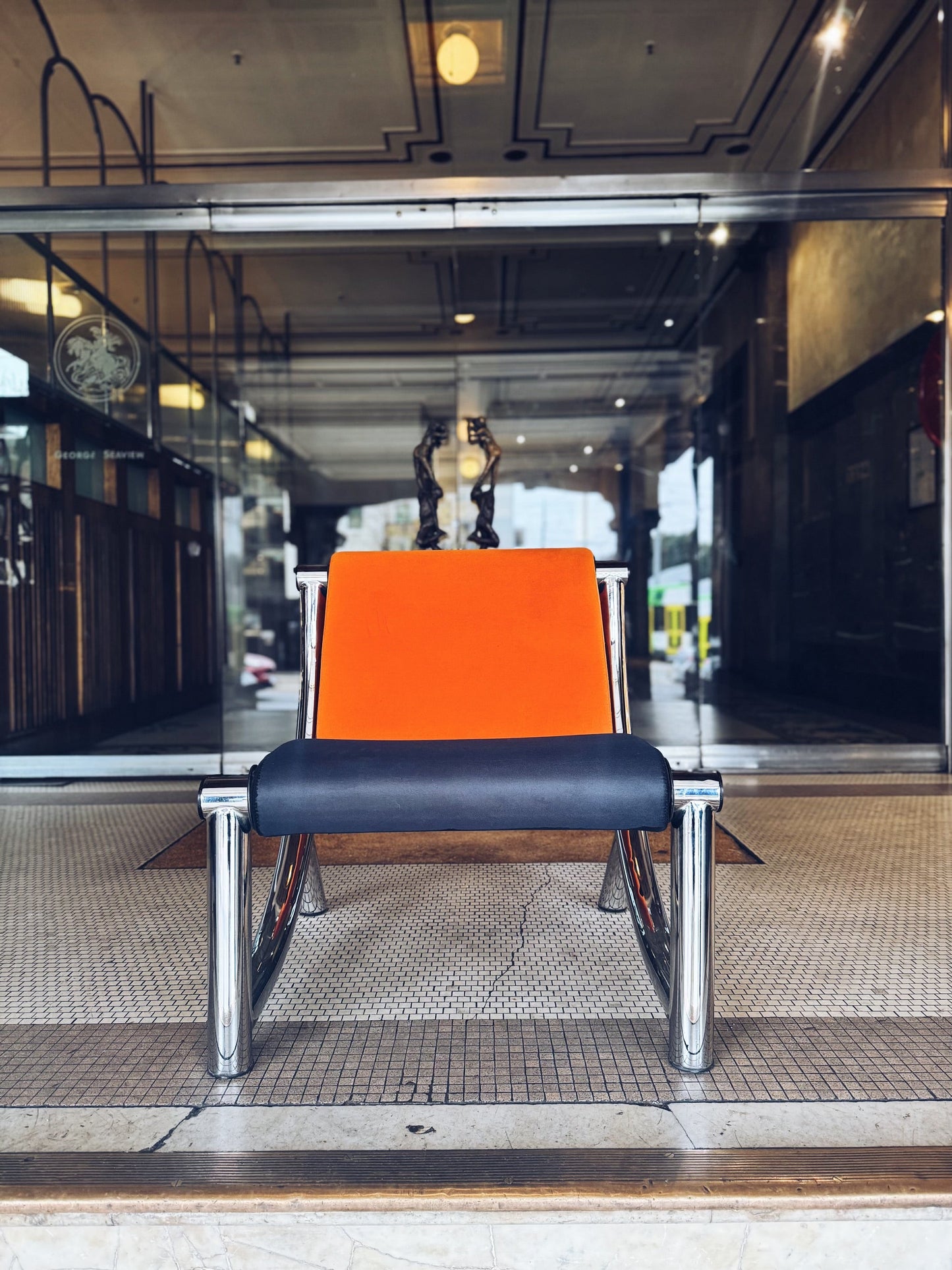 KLOBER TEZETT / 1980s German Post Modern Chrome Occasional Chair