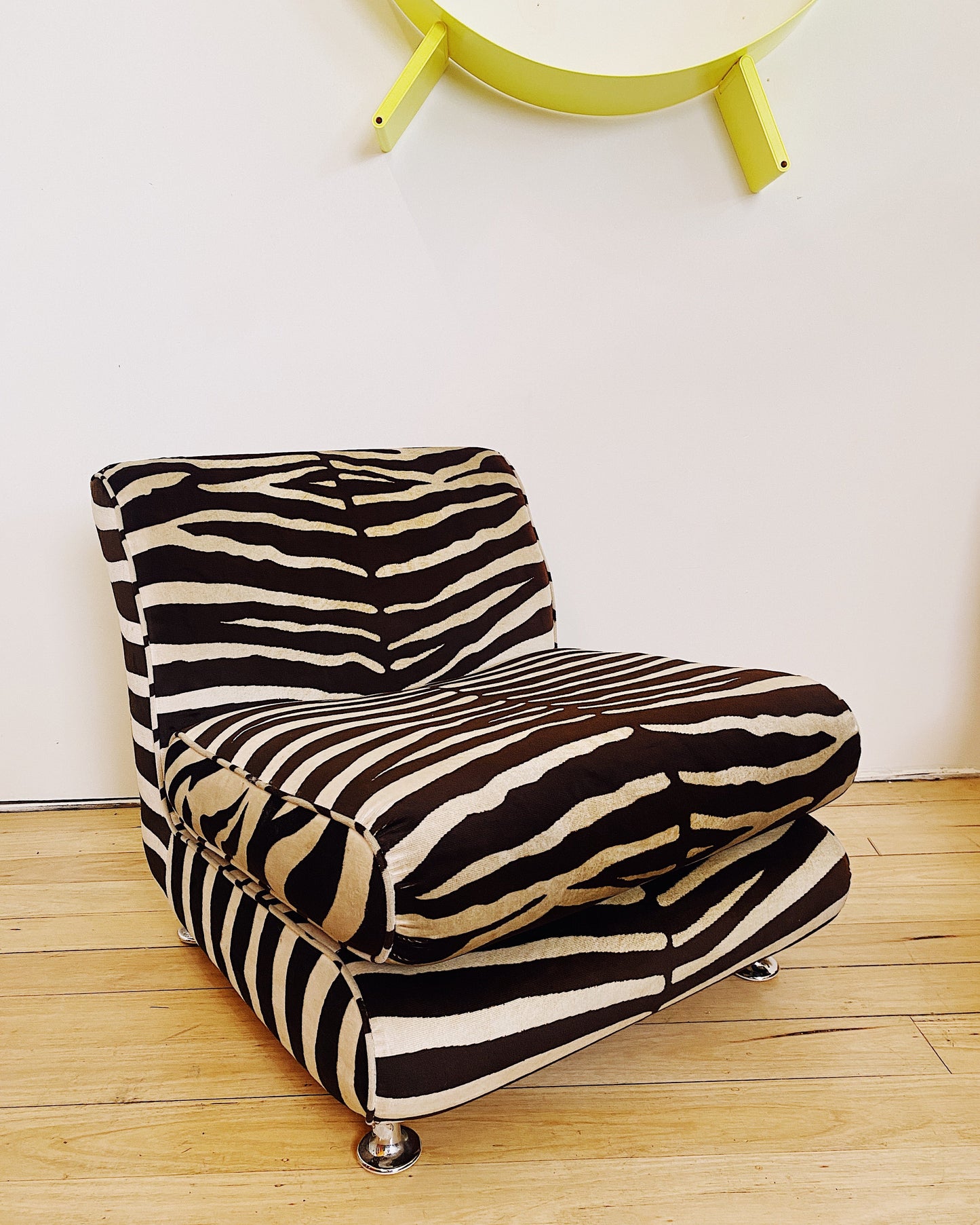 ITALIAN MODULAR / Zebra Print Velour Chairs