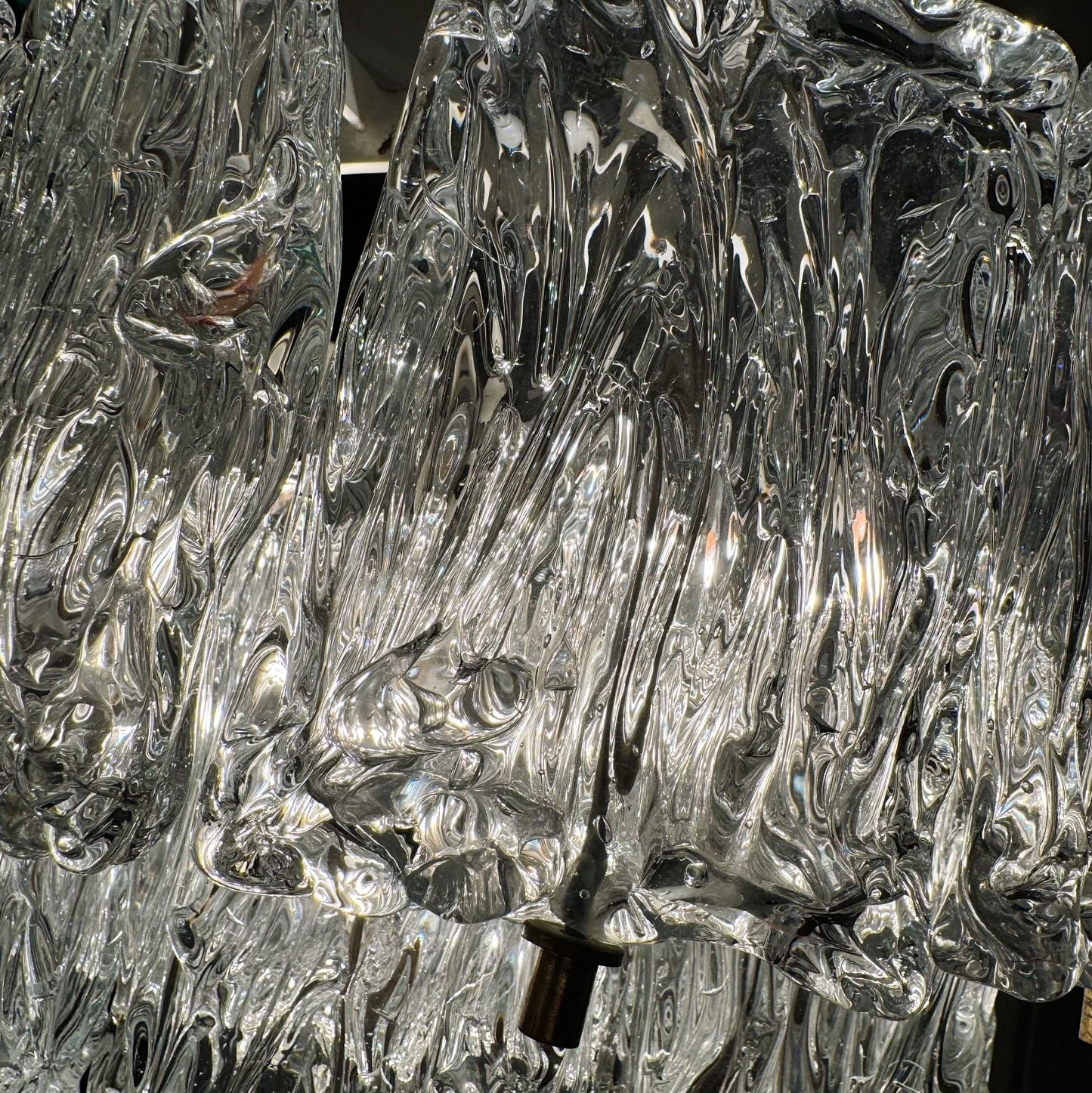 BAROVIER e TOSO / 1950s Mattonella Murano Glass Chandelier