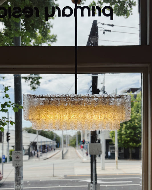 DORIA LEUCHTEN / Icicle Tronchi Glass Rectangular Chandelier