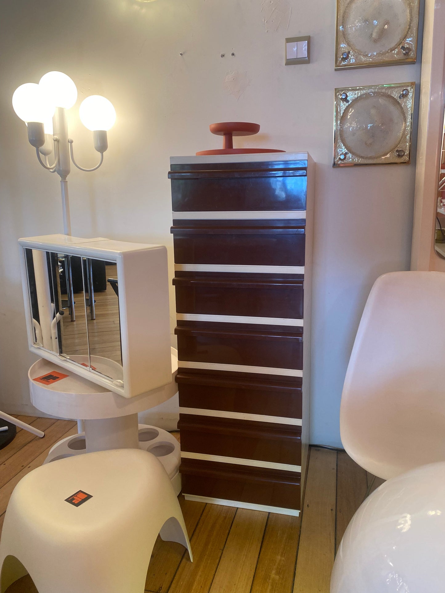 CAPRI / 1970s Cream + Chocolate Modular Stacking Drawers