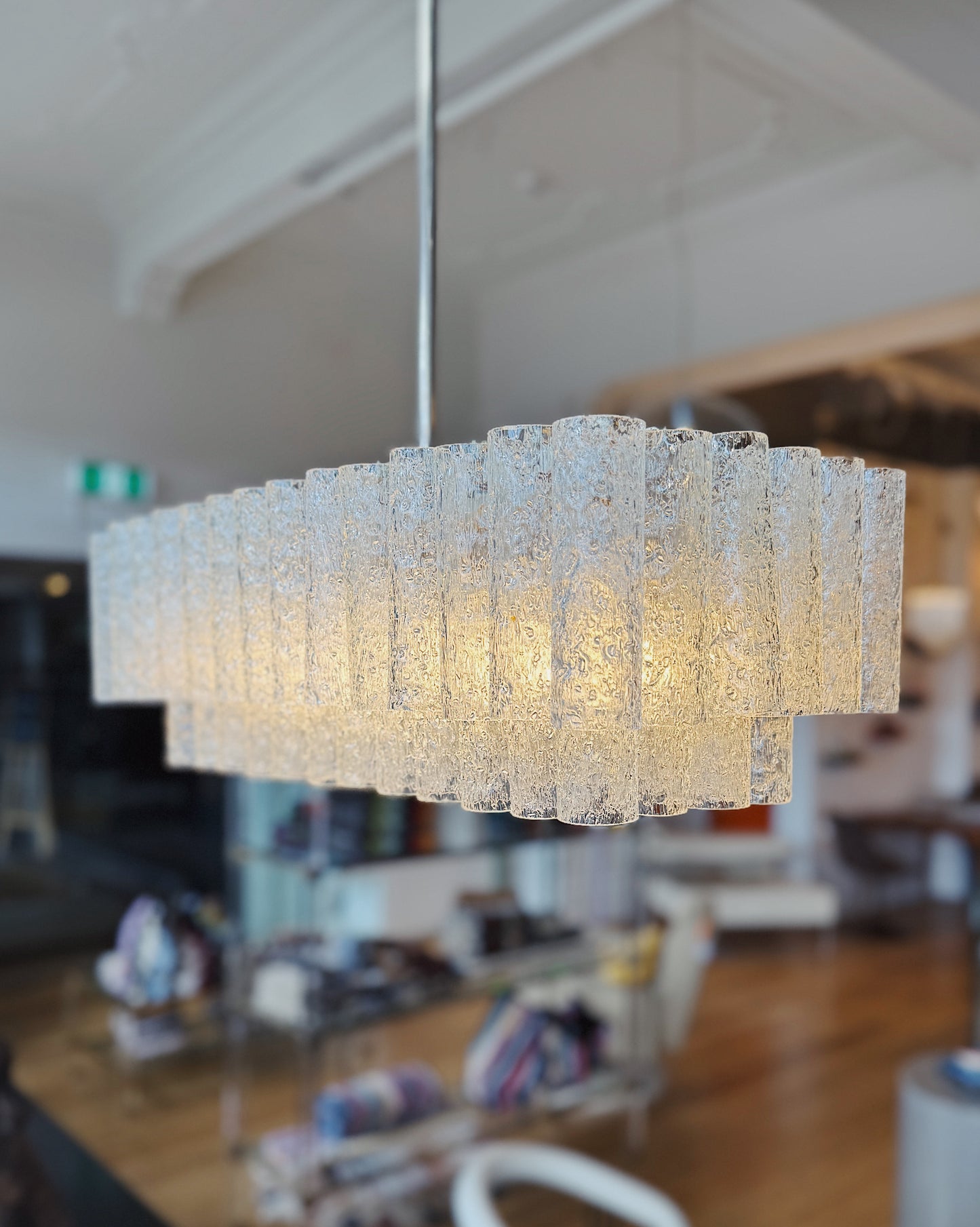 DORIA LEUCHTEN / Icicle Tronchi Glass Rectangular Chandelier