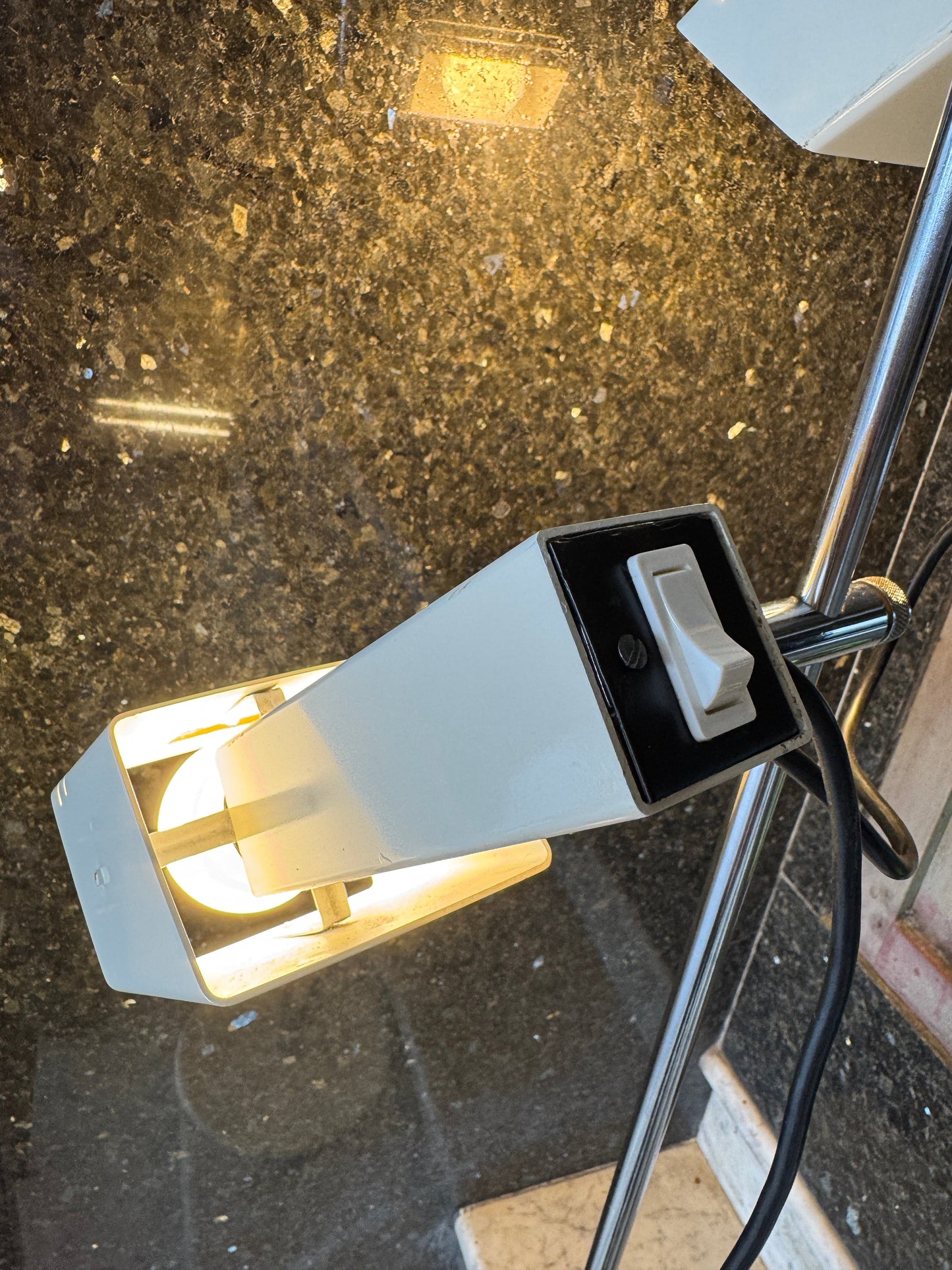 OSLO / 1980s Ivory Space Age Dual Head Floor Lamp