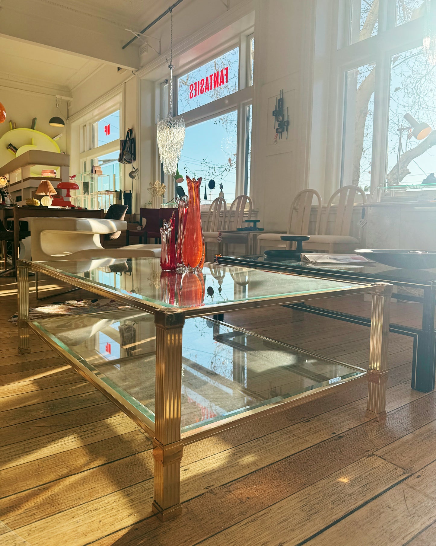 PIERRE VANDEL / Gold Pillar Coffee Table