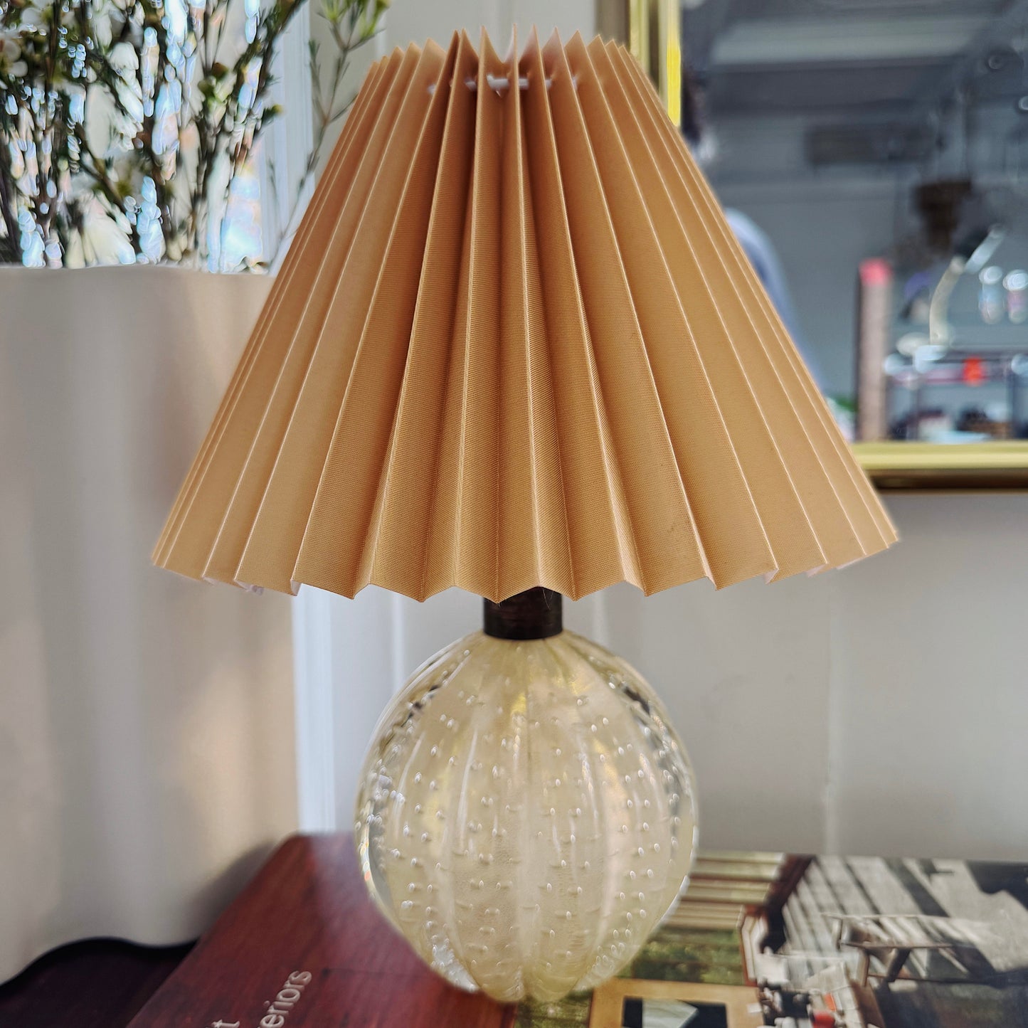 MURANO / Venetian Bullicante Glass Lamp