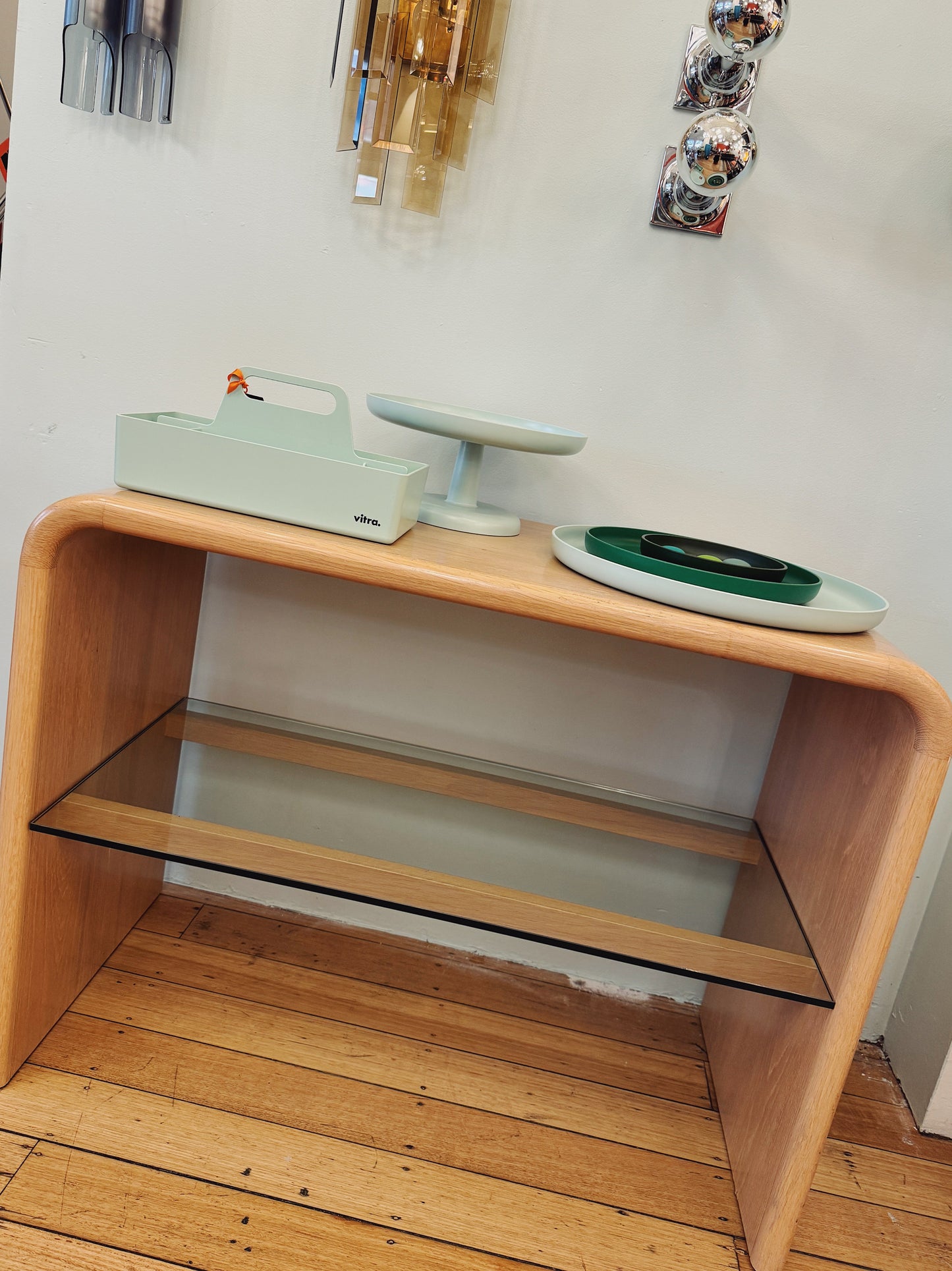 CATT / Custom 1980s Blond Wood Console