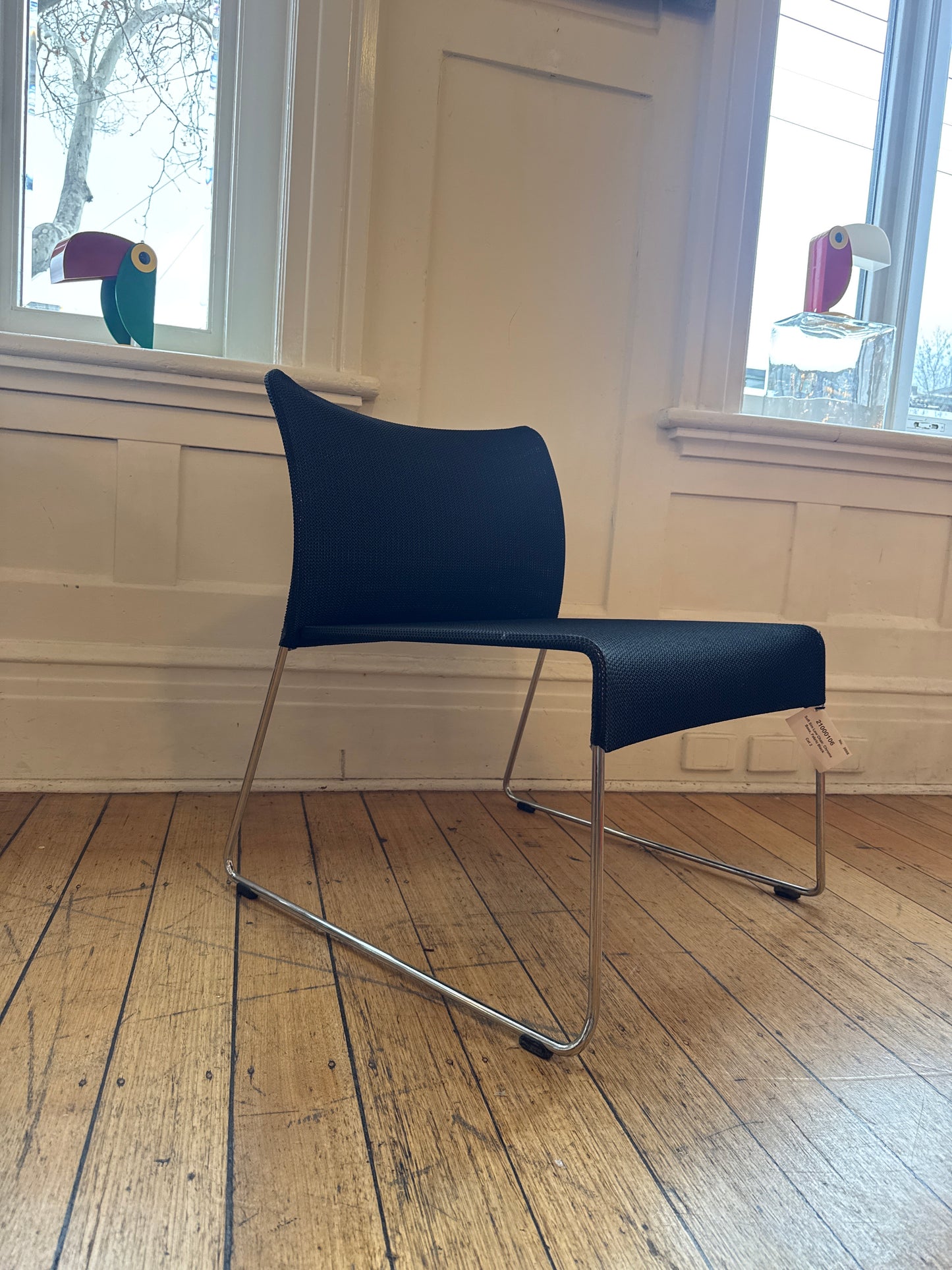 VITRA TAKEOVER / Sim Stacking Chair by Jasper Morrison, 1999 - Black Mesh