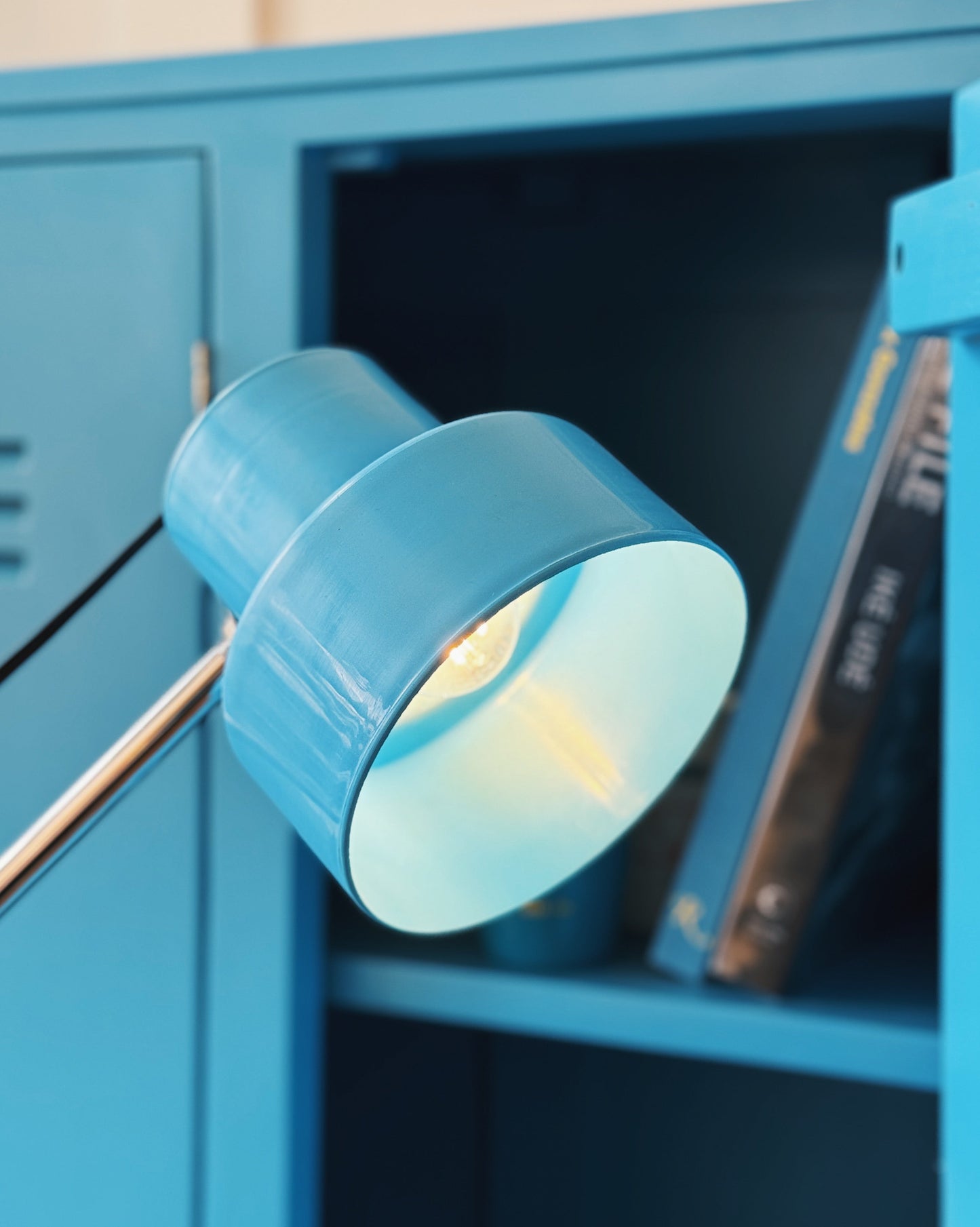 VINTAGE/ 1960s Japanese School Locker in Azure Blue 青