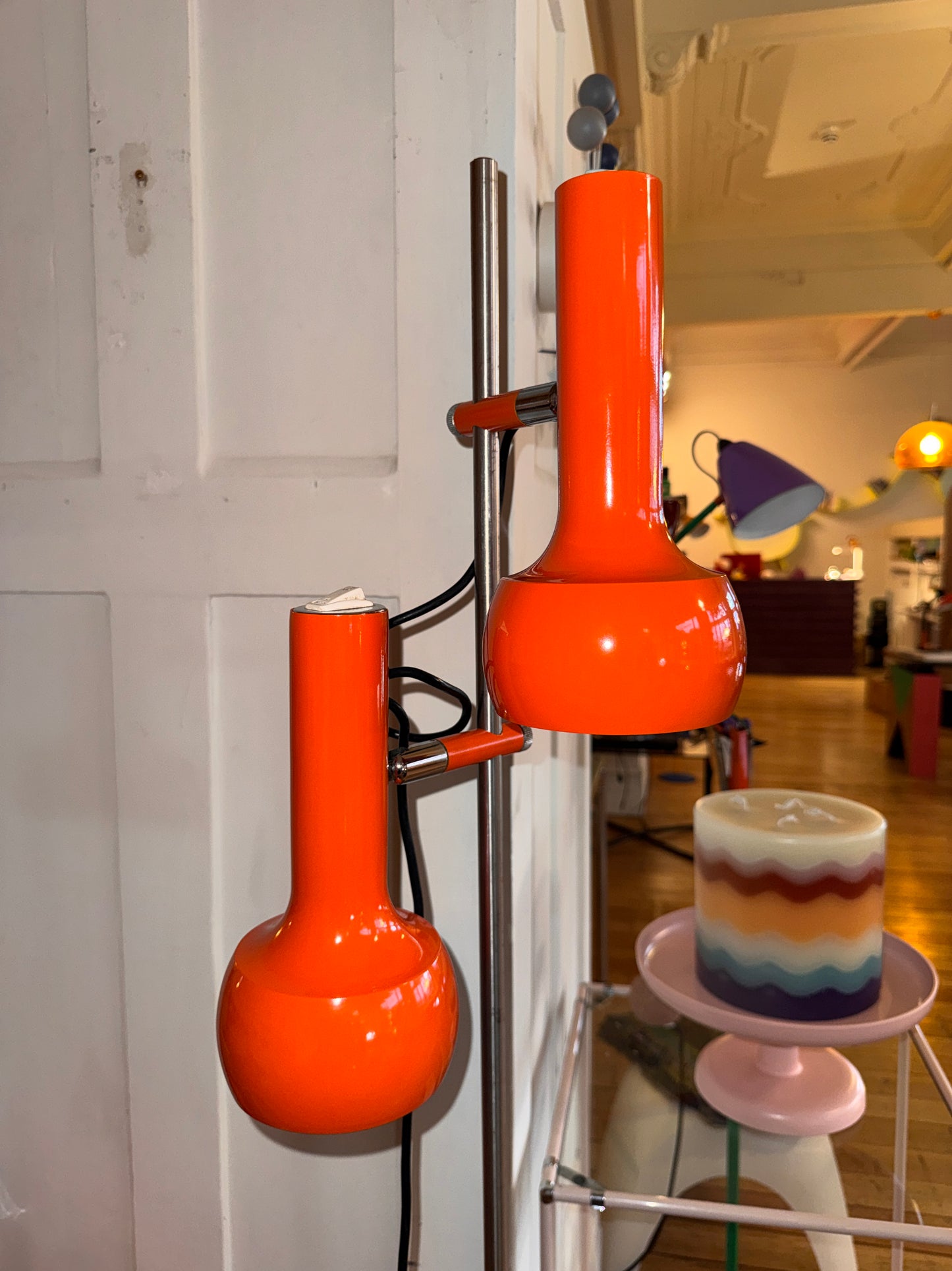 VINTAGE / Oslo Aust. / Dual Head Floor Lamp - Orange