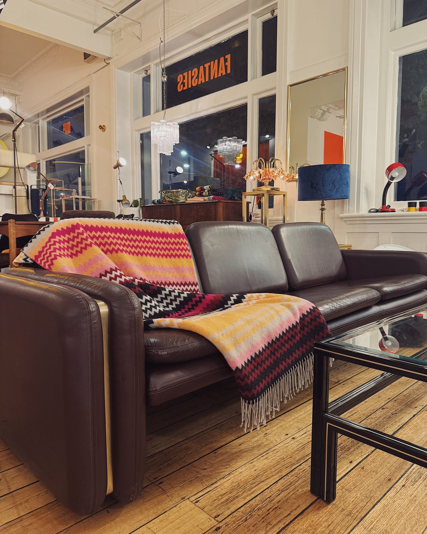 VINTAGE / 1970s Dark Brown Leather Sofas