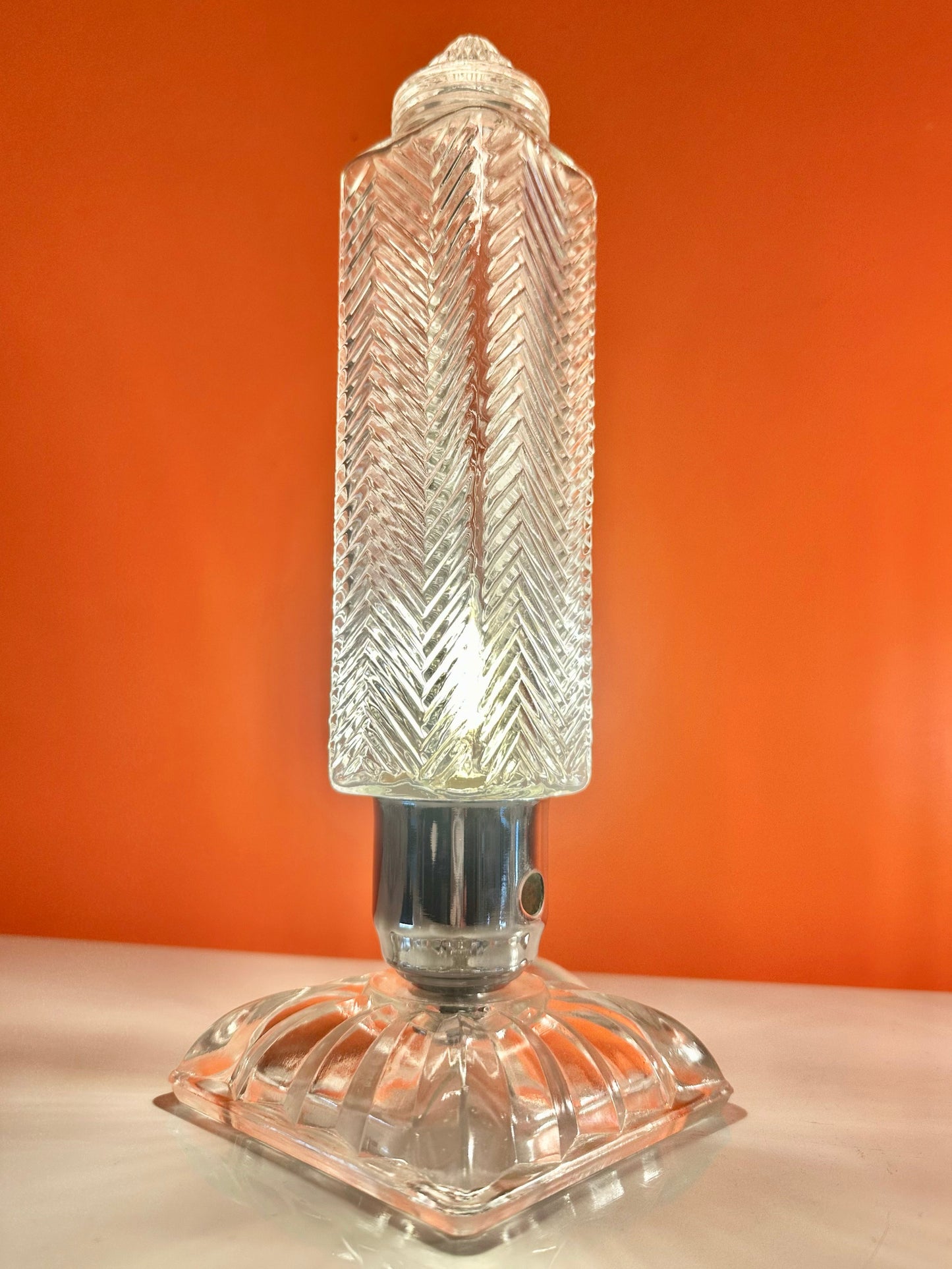 ART DECO / 1930s Glass Skyscraper Lamps