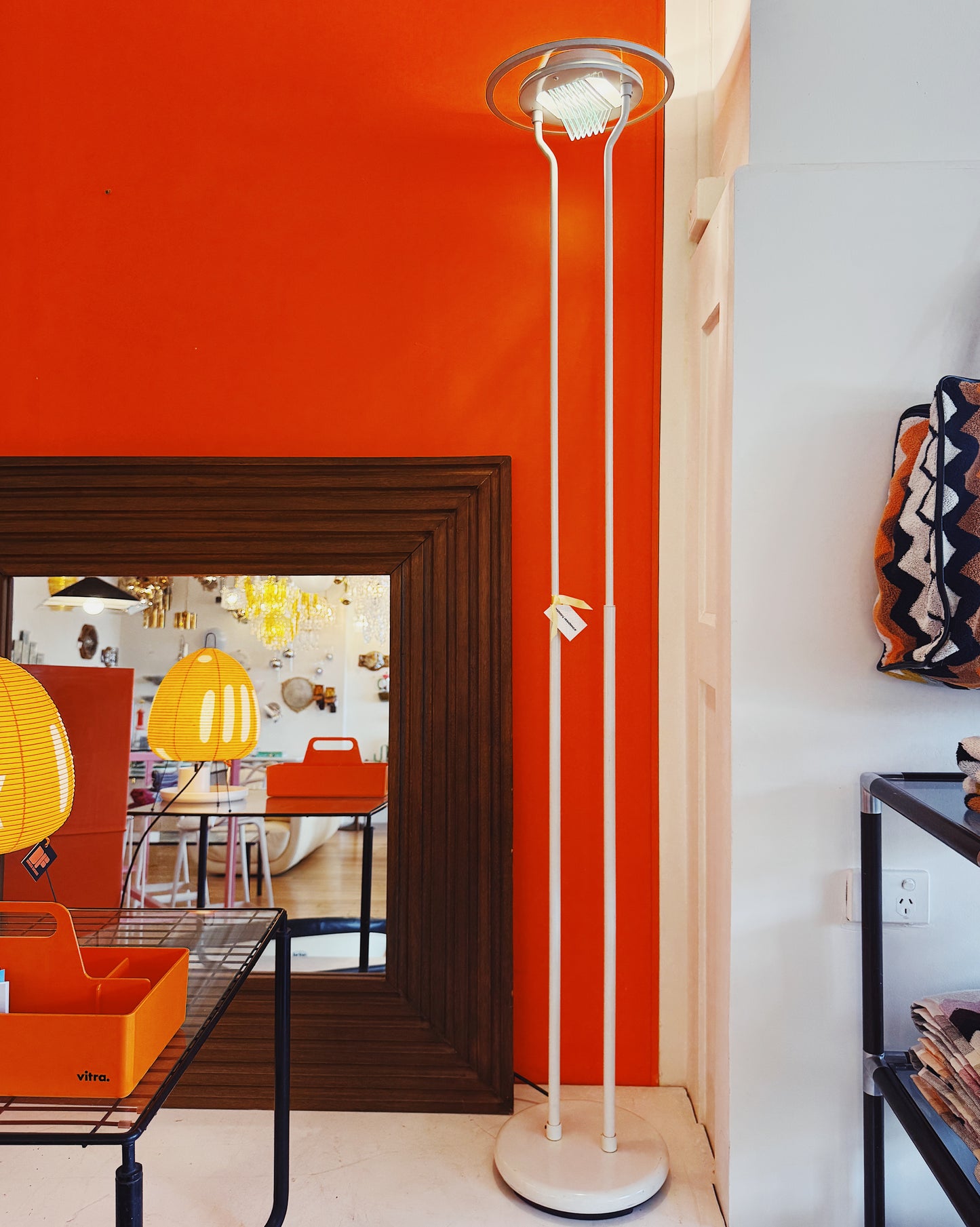 POST MODERN / Vintage Uplighter Floor Lamp - White