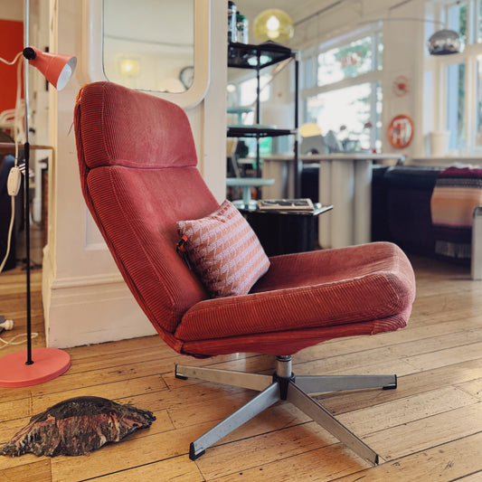 VINTAGE IKEA / Corduroy Havberg Swivel Lounge Seat