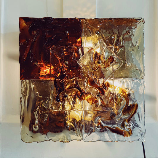 VENINI / 1970s Murano Glass Patchwork Wall Sconce by Toni Zuccheri
