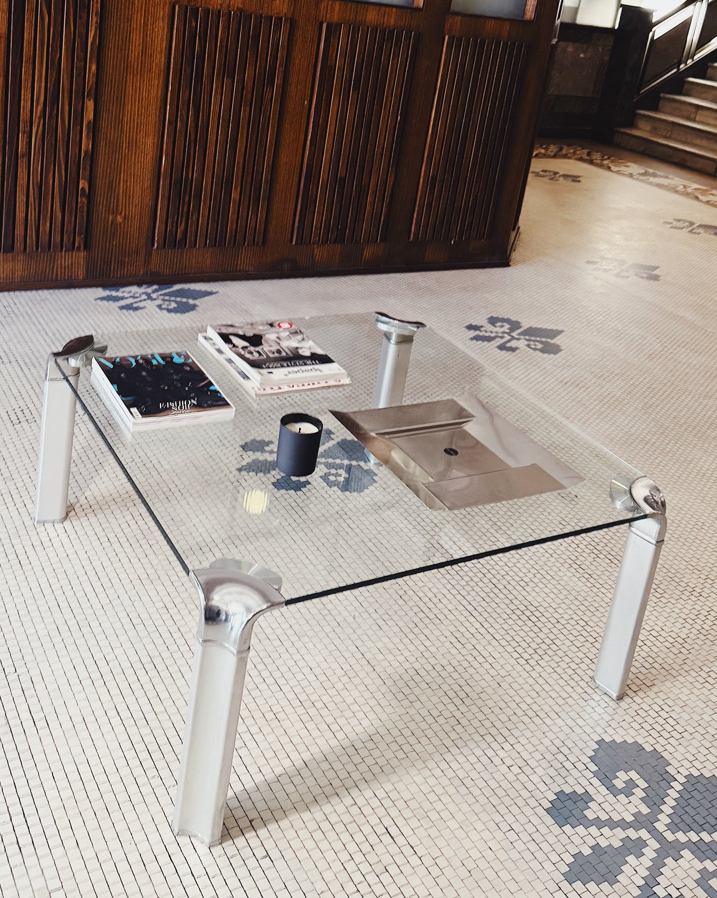 VINTAGE / Aluminium + Glass Coffee Table
