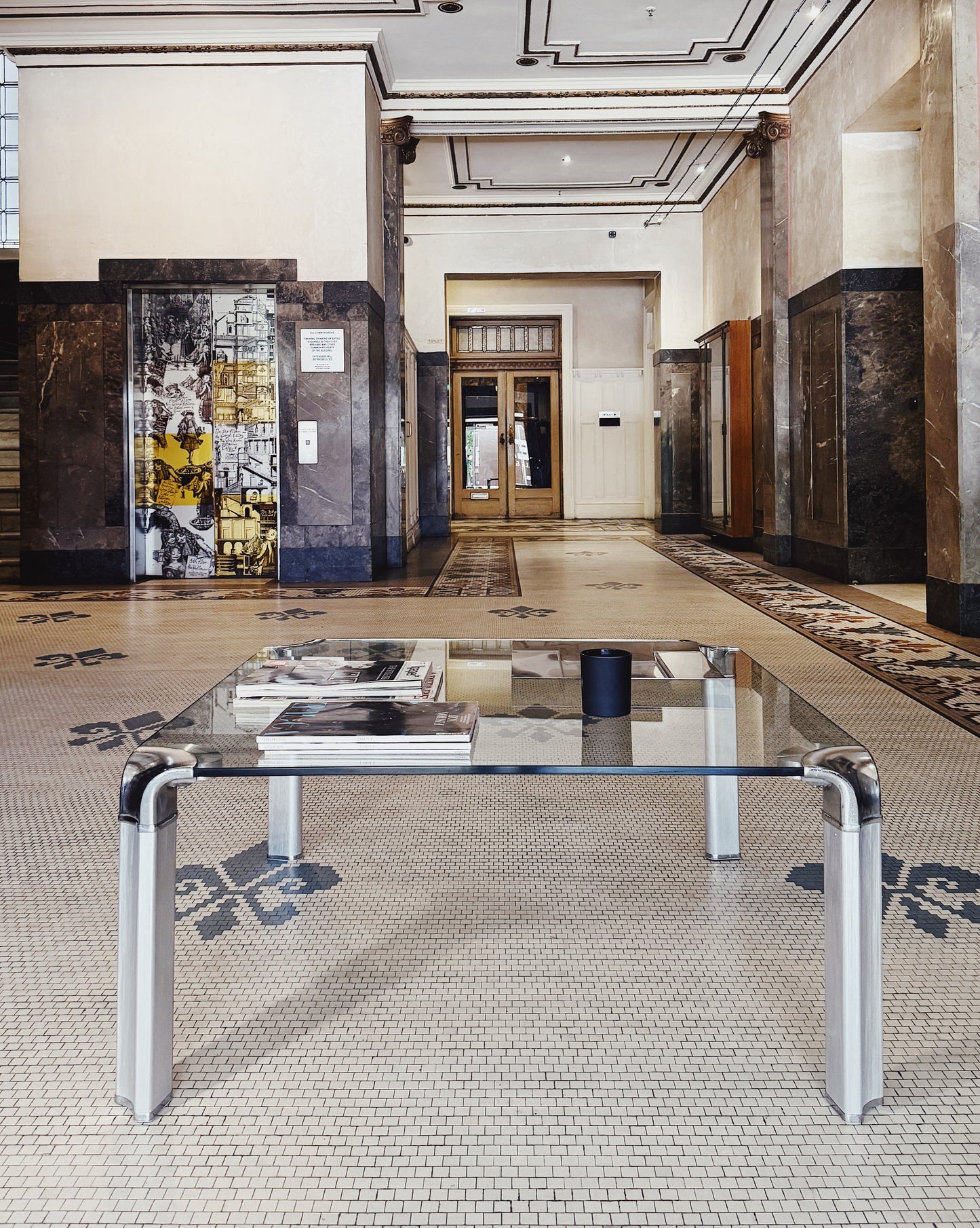 VINTAGE / Aluminium + Glass Coffee Table