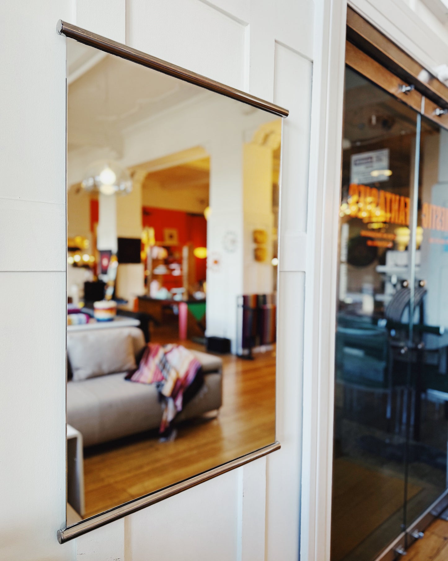 VINTAGE / Chrome Scroll Mirror