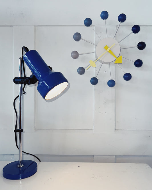 VINTAGE / Glossy Navy Desk Lamp