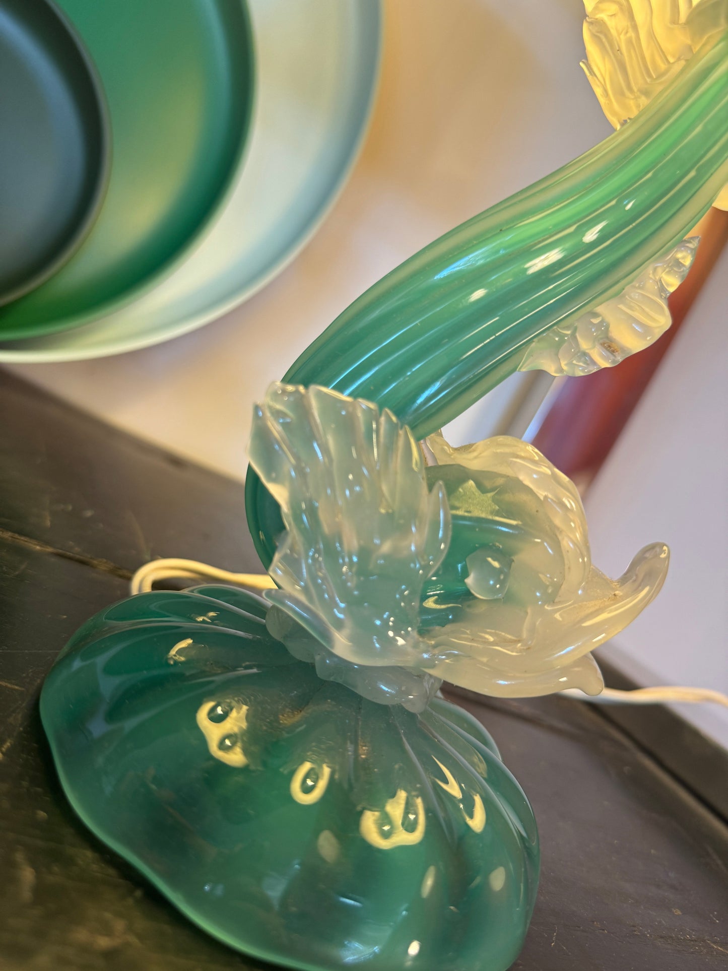 MURANO / Glass Fish Lamp - Aqua