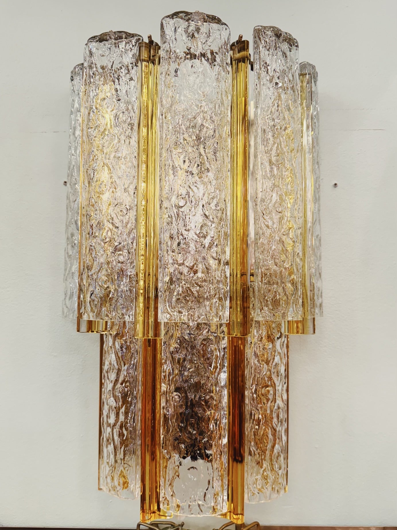 VENINI / 1960s Trilobi Murano Glass Wall Lights