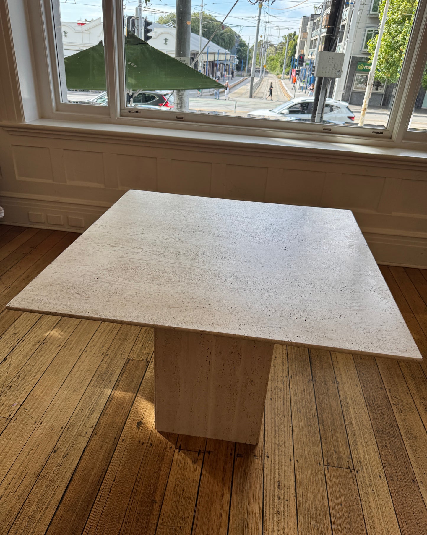 VINTAGE / Travertine Square Dining Table