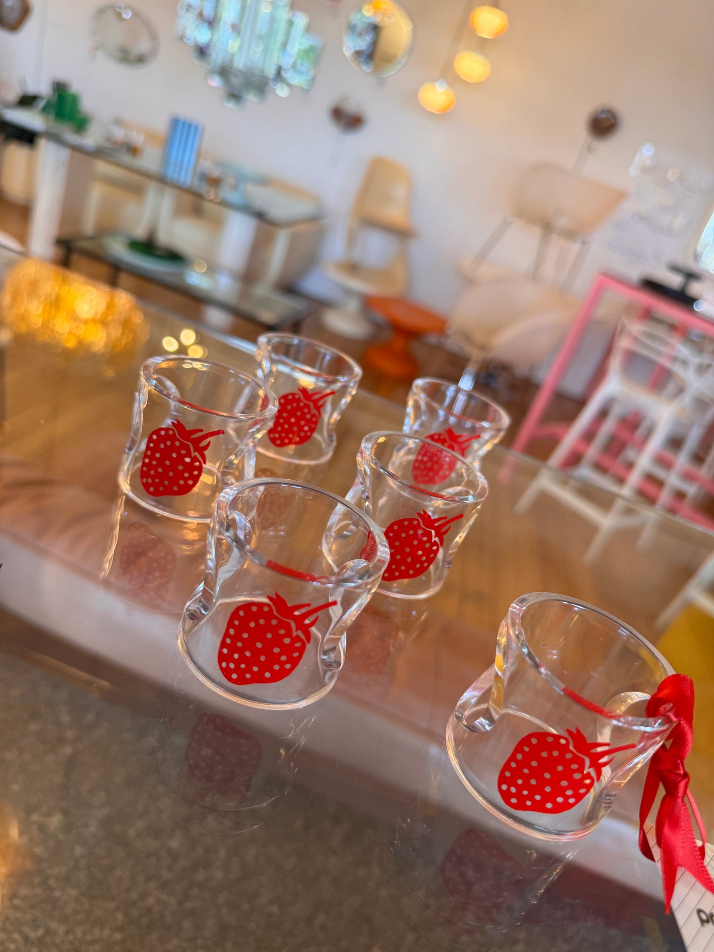 GUZZINI / Vintage Strawberry Napkin Rings / Set of 6