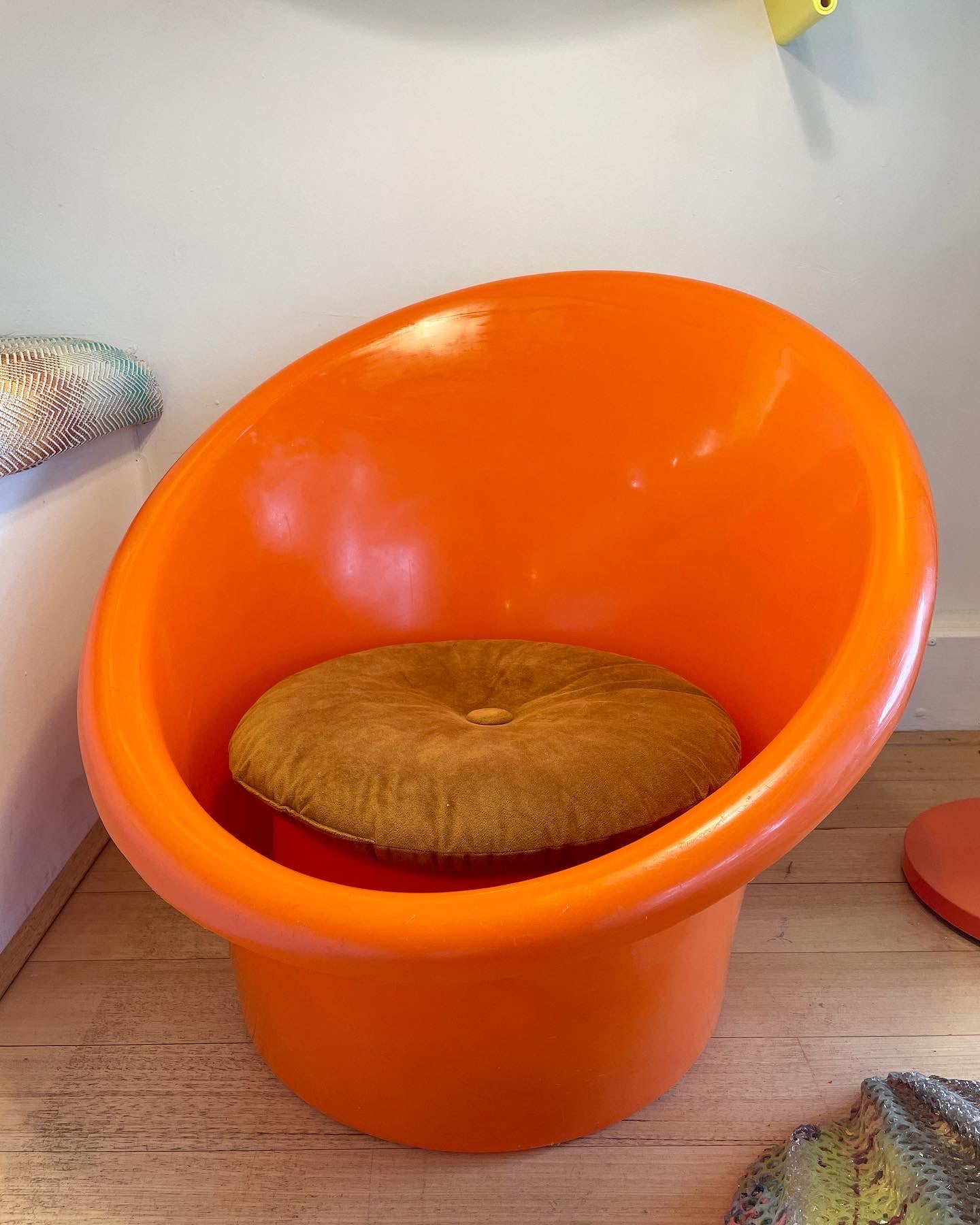 PLASTEX / Orange Tub Chair with Cushion