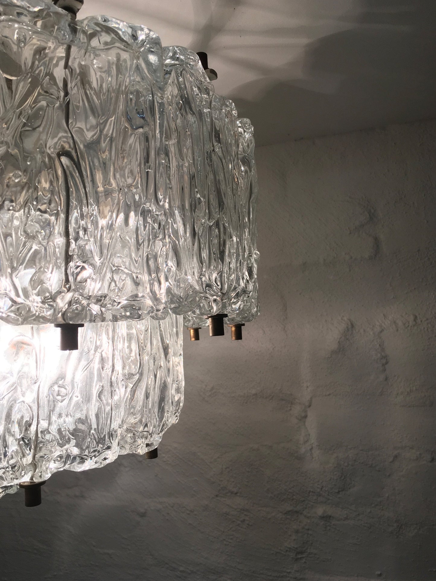 BAROVIER e TOSO / 1950s Mattonella Murano Glass Chandelier