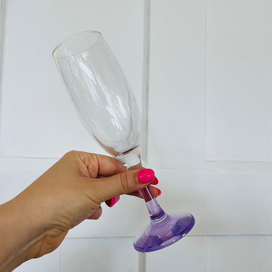 VINTAGE / Jelly Hued Glass Champagne Flutes