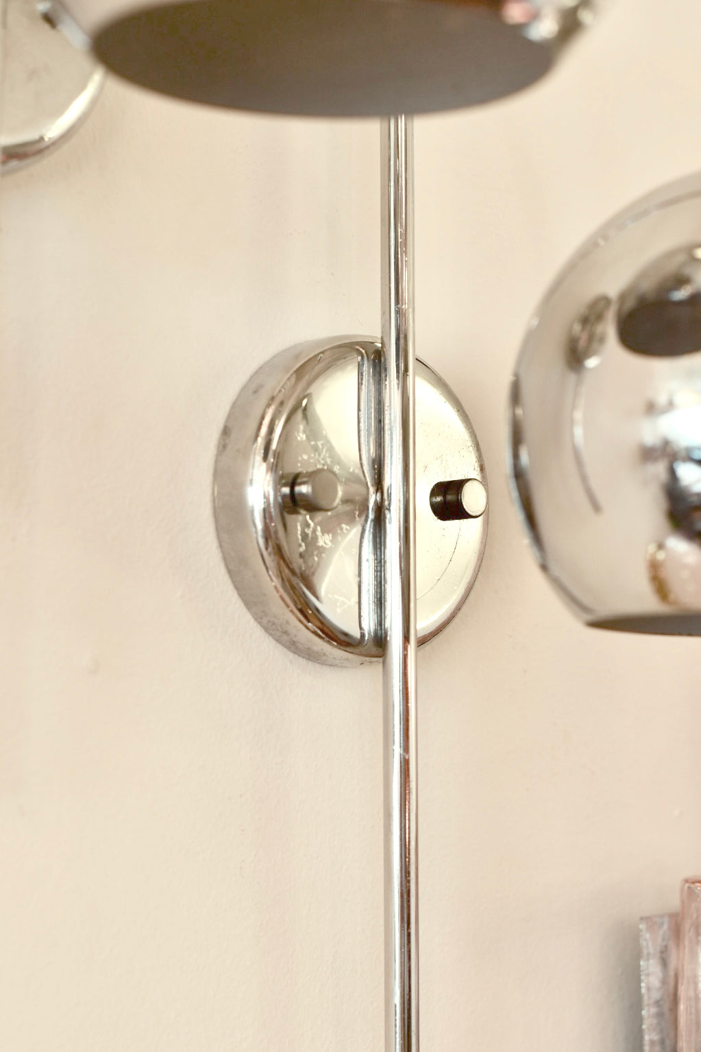 MEBLO GUZZINI  / Pair of Chrome Space Age Sconces