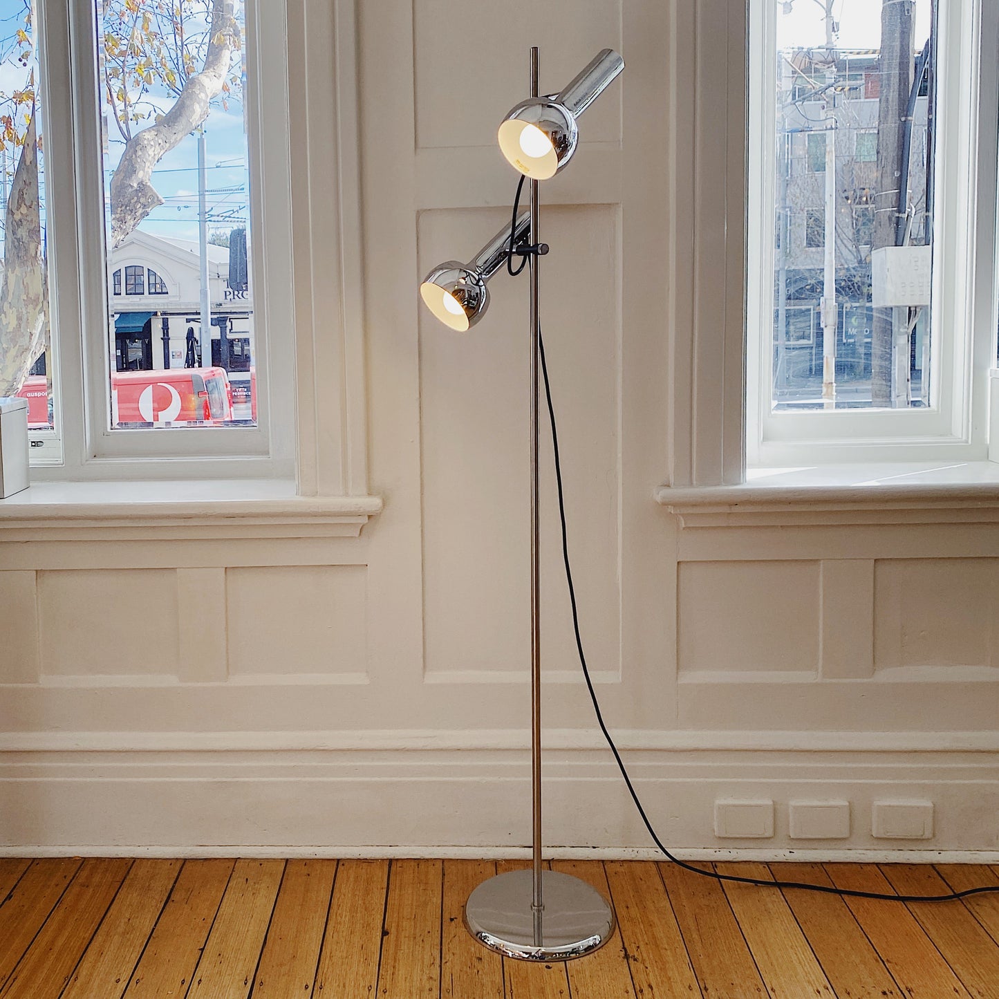 OSLO AUSTRALIA / Dual Head Floor Lamp - Chrome
