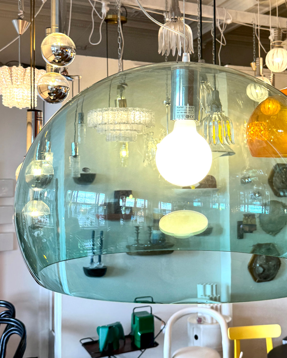 KARTELL / FL/Y Teal Pendant Suspension Lamp by Ferruccio Laviani