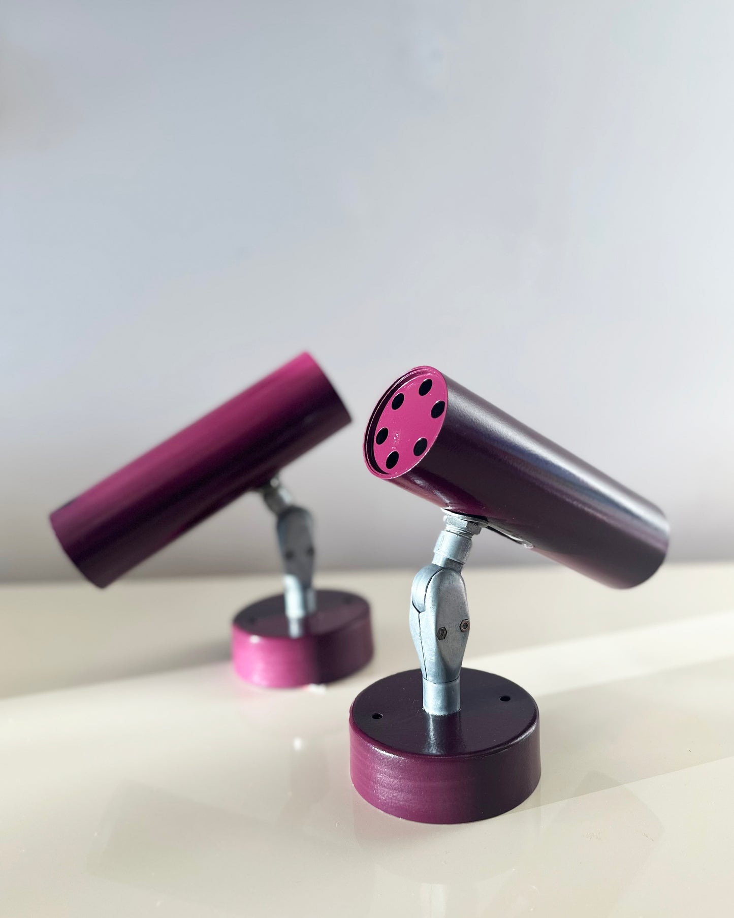 VINTAGE / Pair of Aubergine Spot Sconce Lights