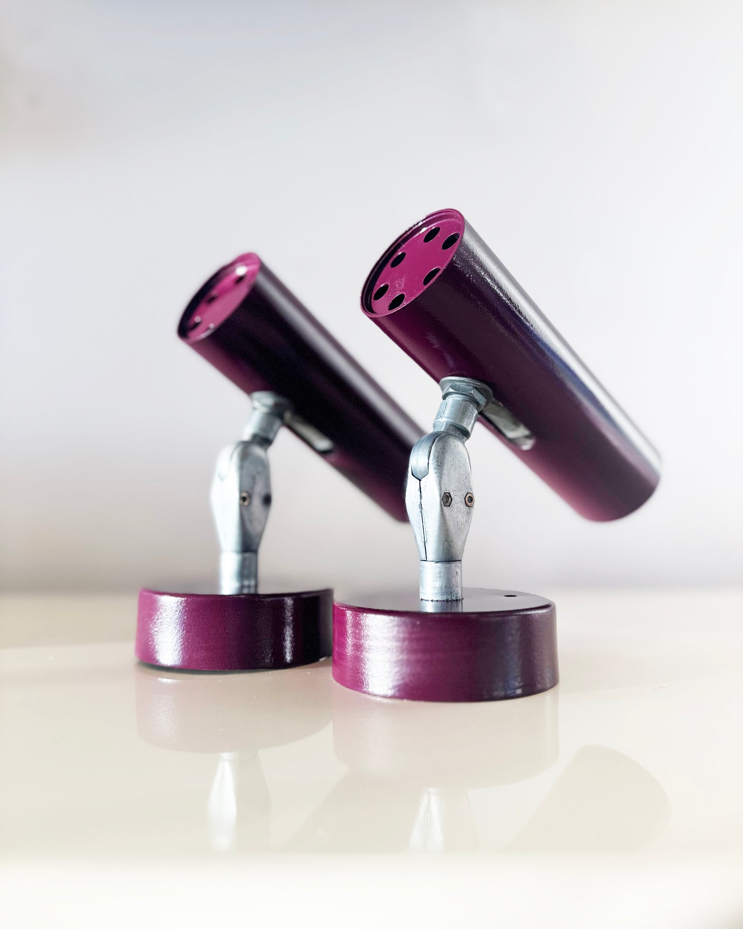 VINTAGE / Pair of Aubergine Spot Sconce Lights