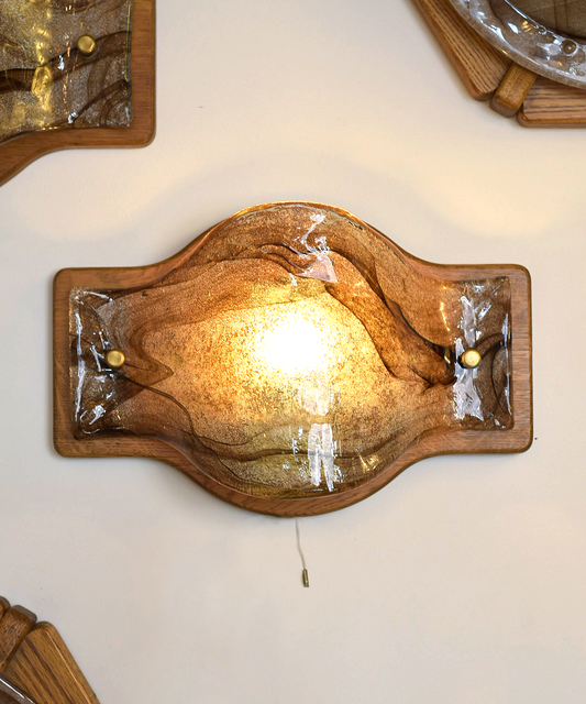 FISCHER LEUCHTEN 1970s / Murano Glass Wall Light - 3 avail.