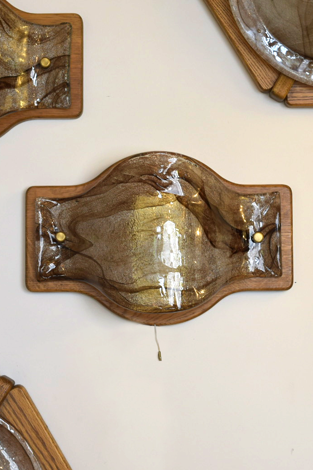 FISCHER LEUCHTEN 1970s / Murano Glass Wall Light - 3 avail.