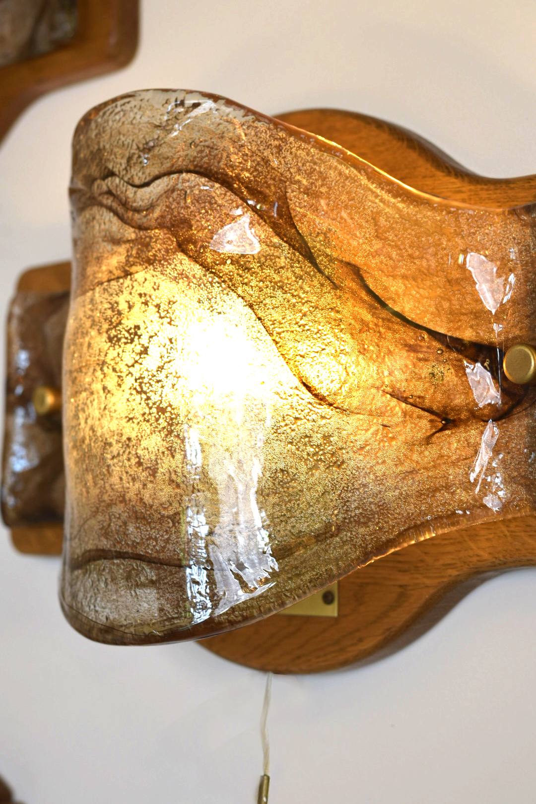 FISCHER LEUCHTEN 1970s / Murano Glass Wall Light - 3 avail.