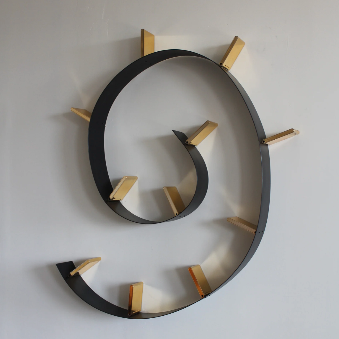 KARTELL / Black + Gold Medium Bookworm Shelf by Ron Arad