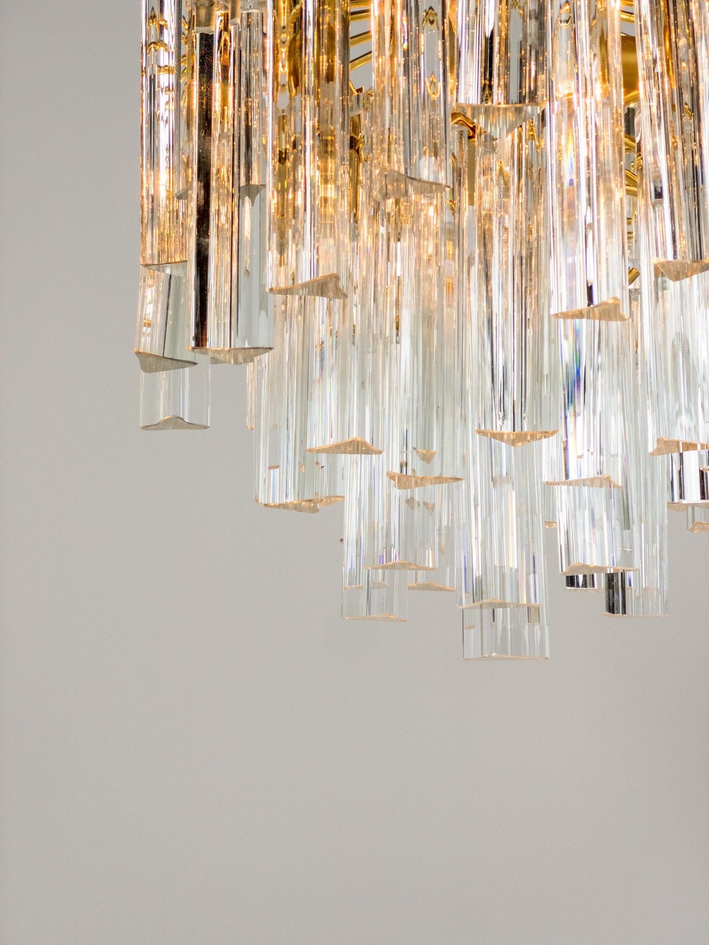 DORIA / German Crystal 1970s 3 Tier Waterfall Chandelier