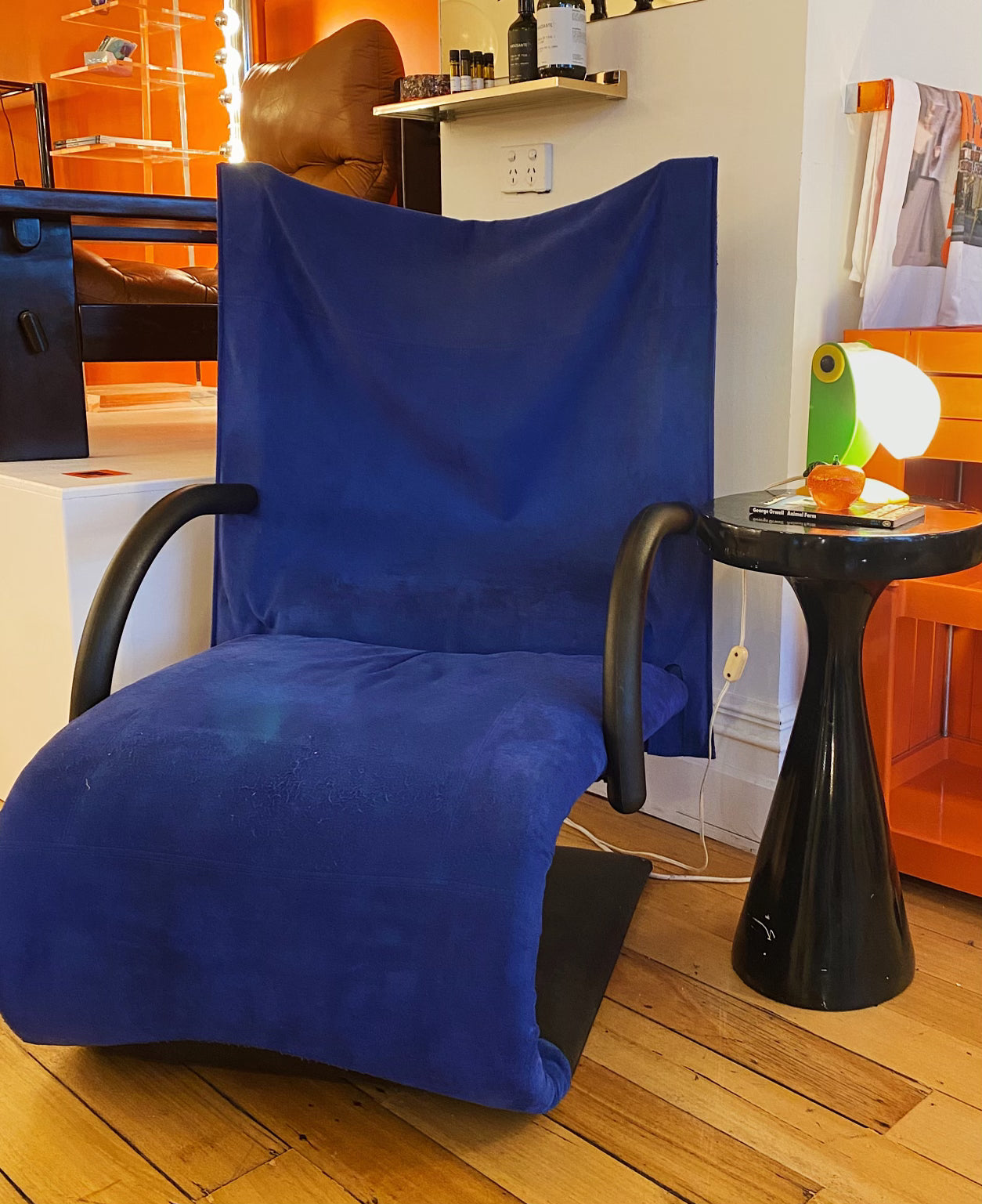 LIGNE ROSET / The Zen Chair in Blue Suede by Claude Brisson