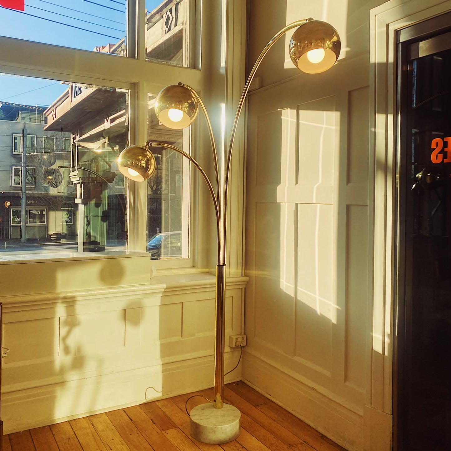 GOFFREDO REGGIANI / 1970s 3 Arm Arc Brass Floor Lamp