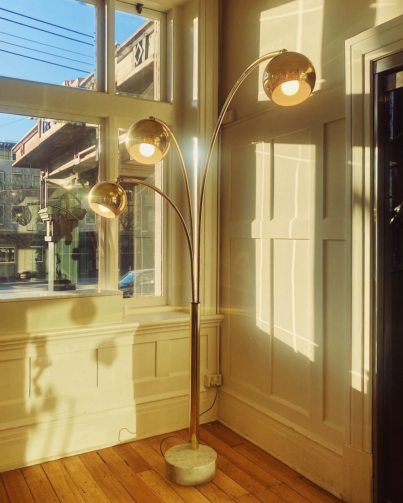 GOFFREDO REGGIANI / 1970s 3 Arm Arc Brass Floor Lamp