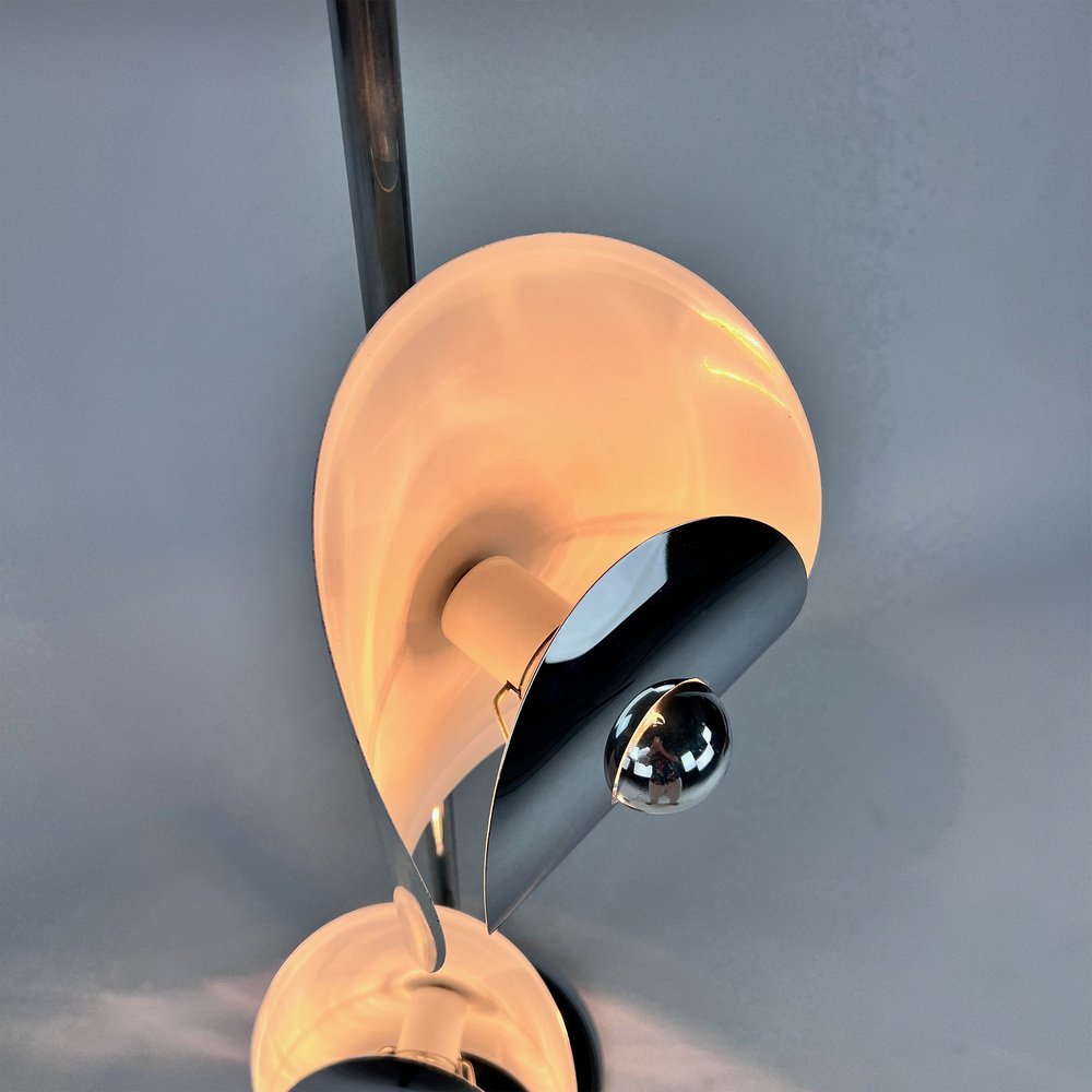 BREVETTATO / 1970s Chrome Italian Floor Lamp