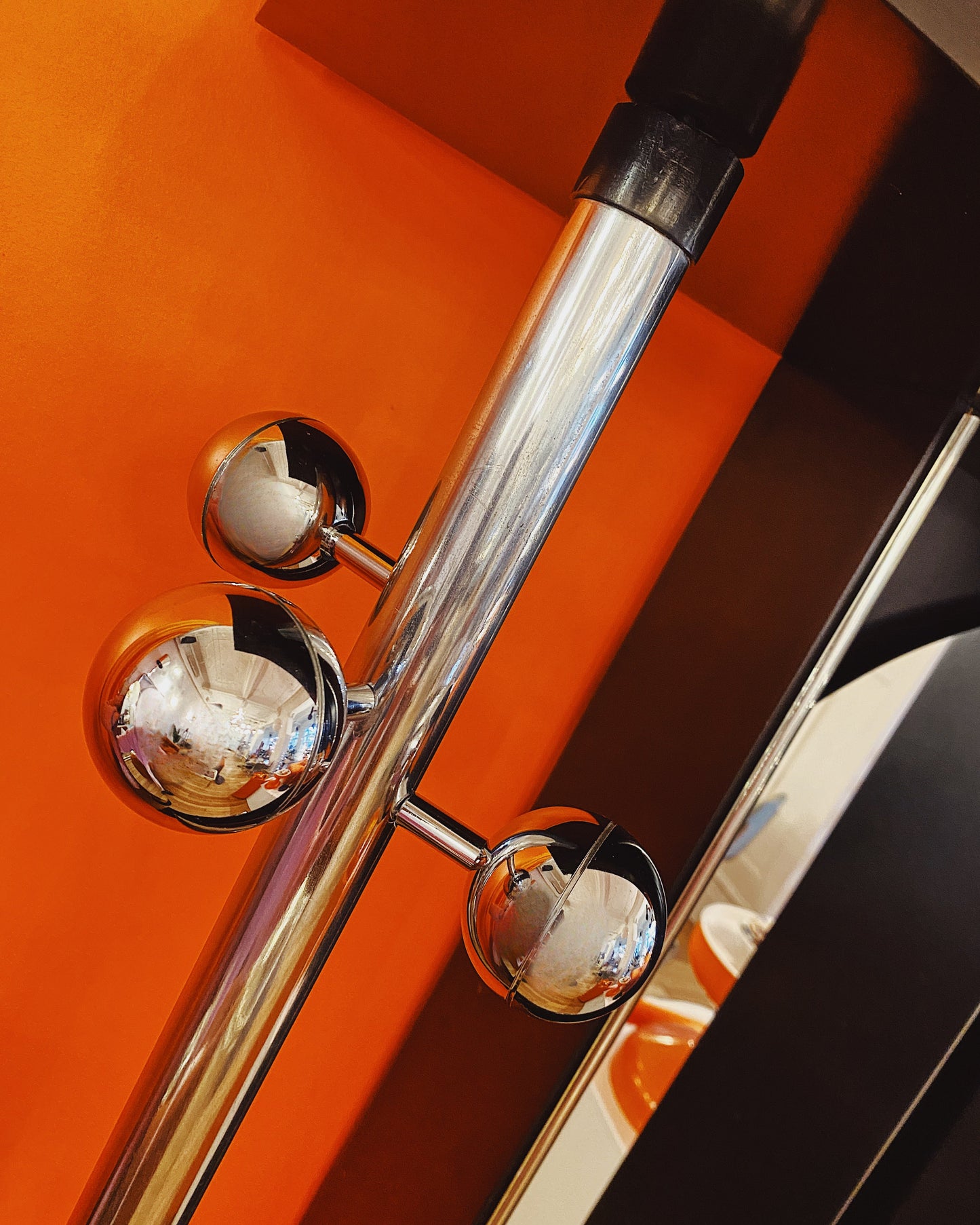 POST MODERN / Chrome Foyer Station with Coat Rack