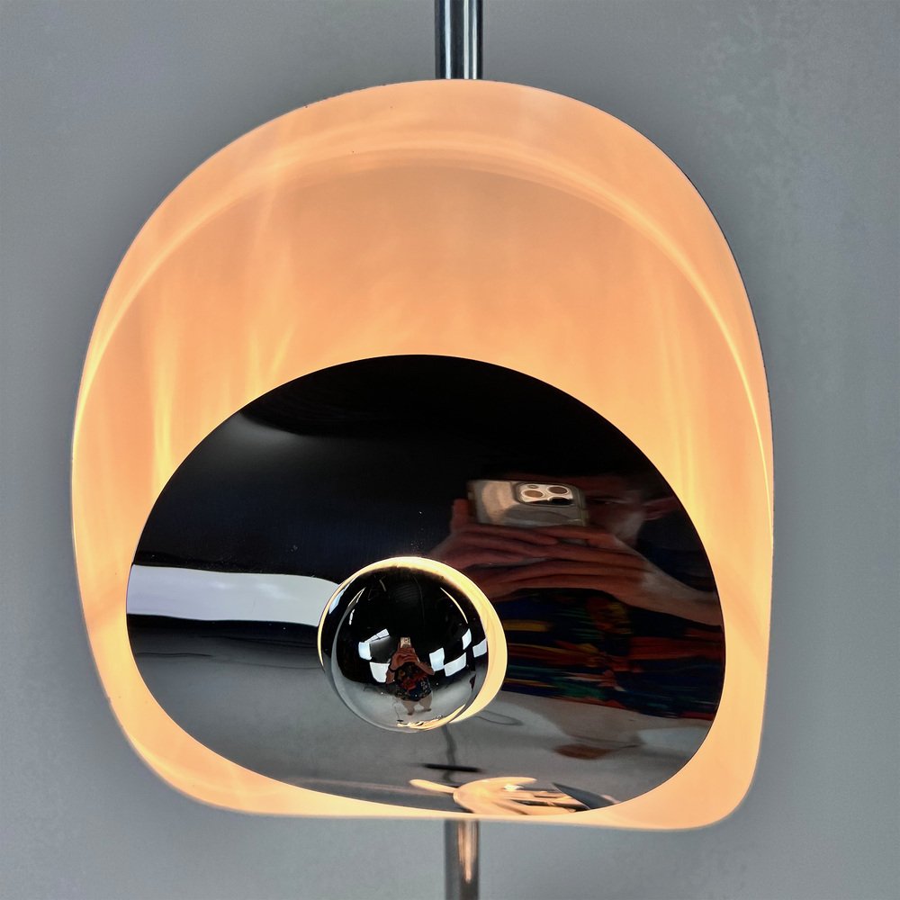 BREVETTATO / 1970s Chrome Italian Floor Lamp