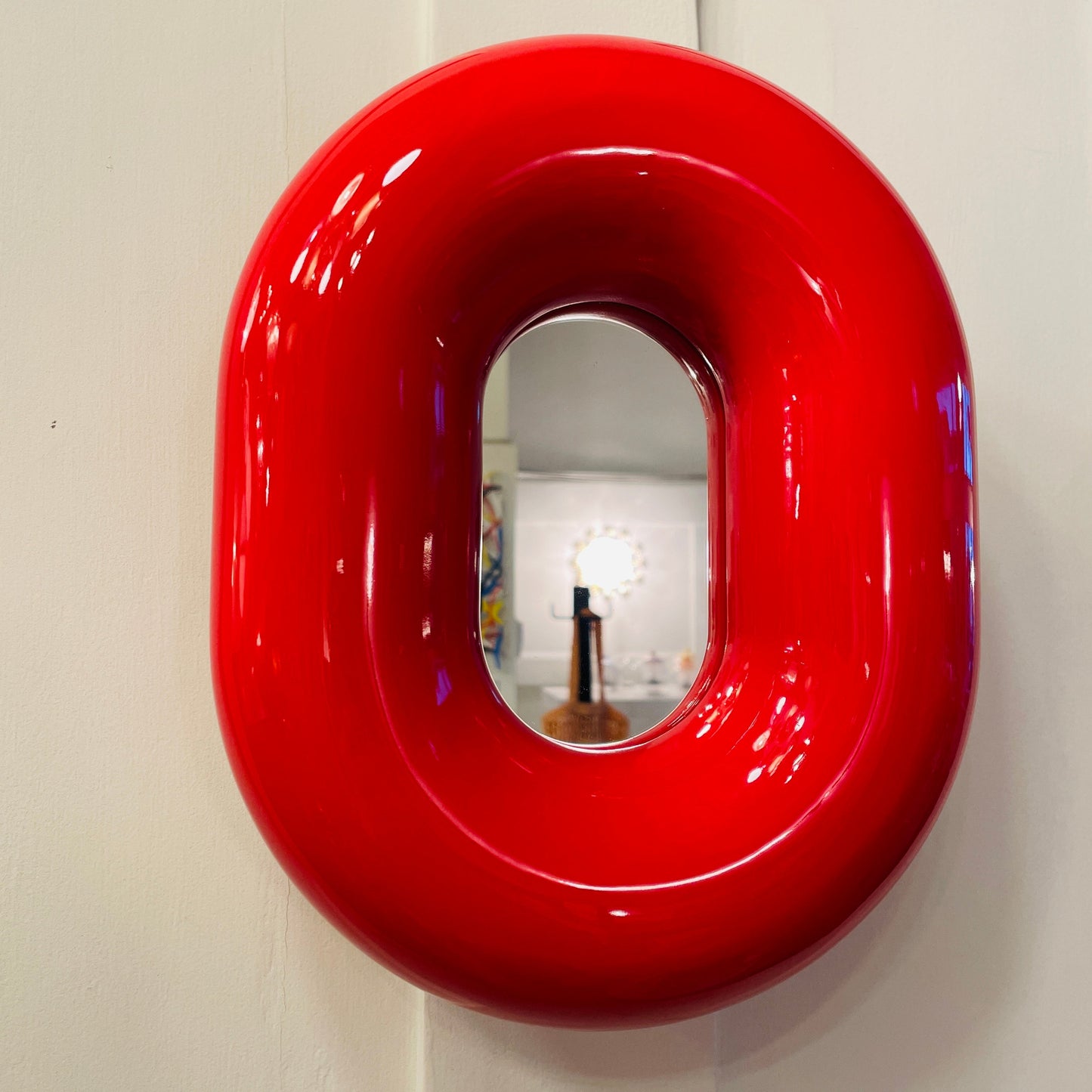 ANICCO LAB / Lifebuoy Cherry Red Chubby Wall Mirror
