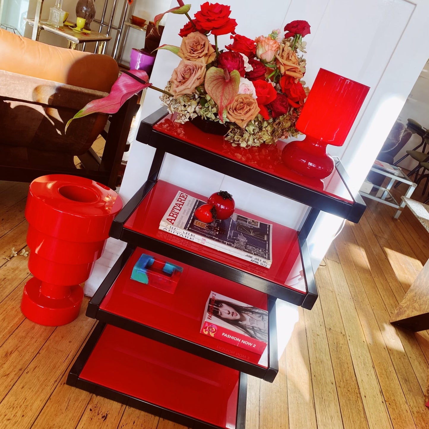 NORSTONE DESIGN / Esse Four Tiered Red Display Shelf