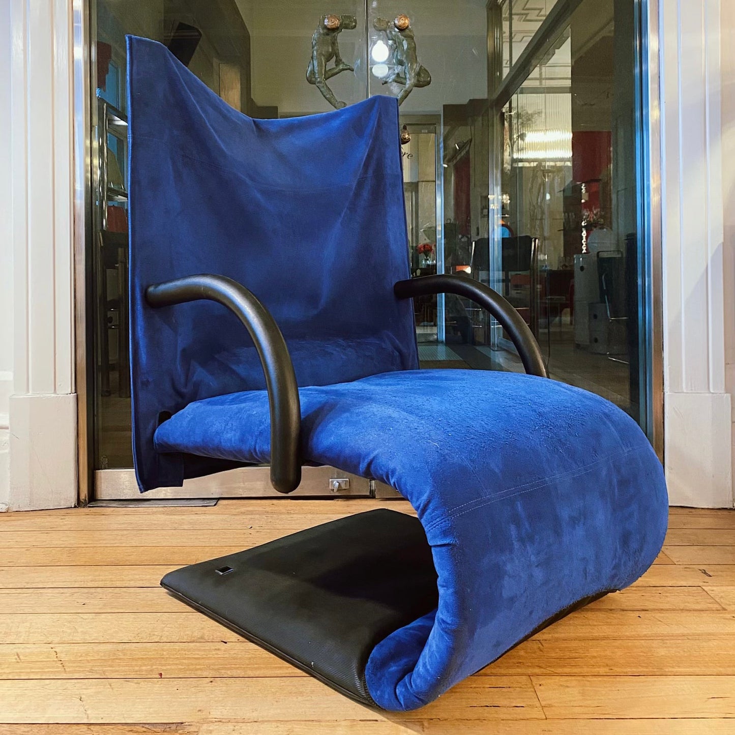 LIGNE ROSET / The Zen Chair in Blue Suede by Claude Brisson